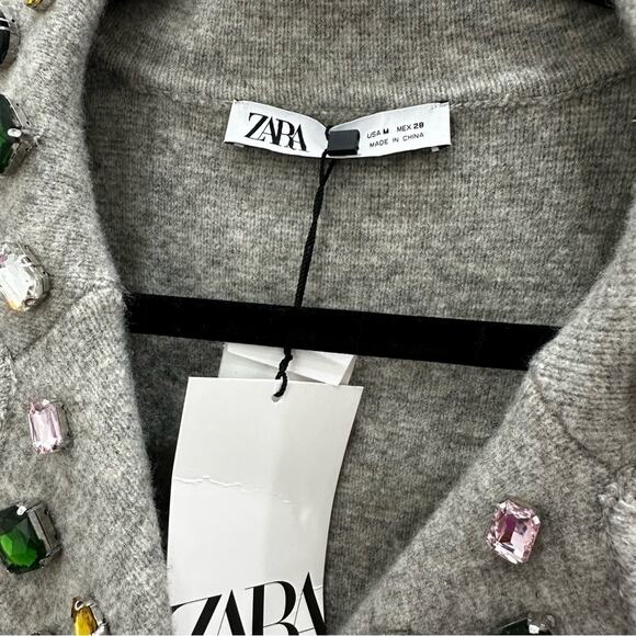 NWT Zara Knit Beaded Jewel Embellished Blazer and Skirt 2 Piece Set. Rare.⭐️ - Picture 11 of 16